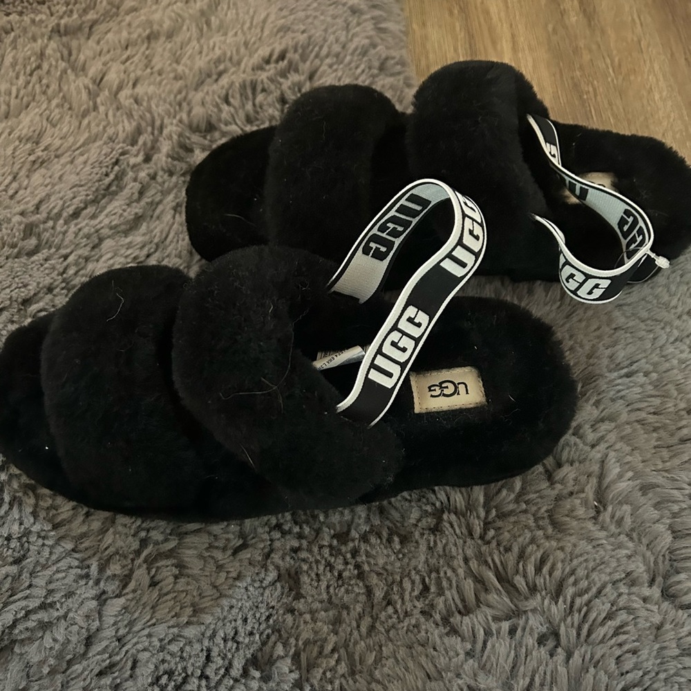ugg black platform slippers